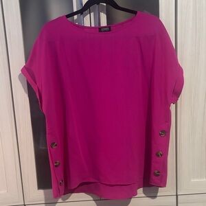 Jones New York Pink Short-Sleeve Blouse